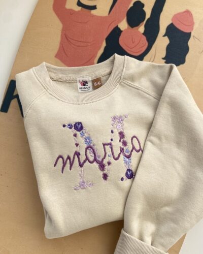 Inicial Flores + Nombre  - Sudadera Niño
